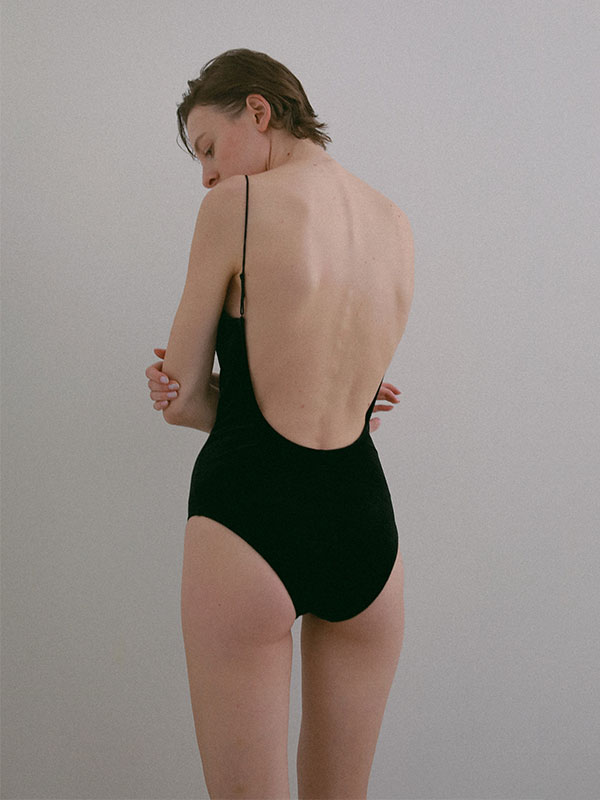 ナローストラップベロアスウィムウェア