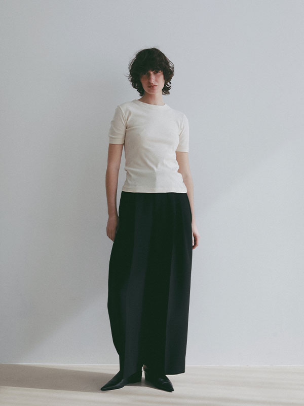 ダブルクロスハイウエストタックパンツ