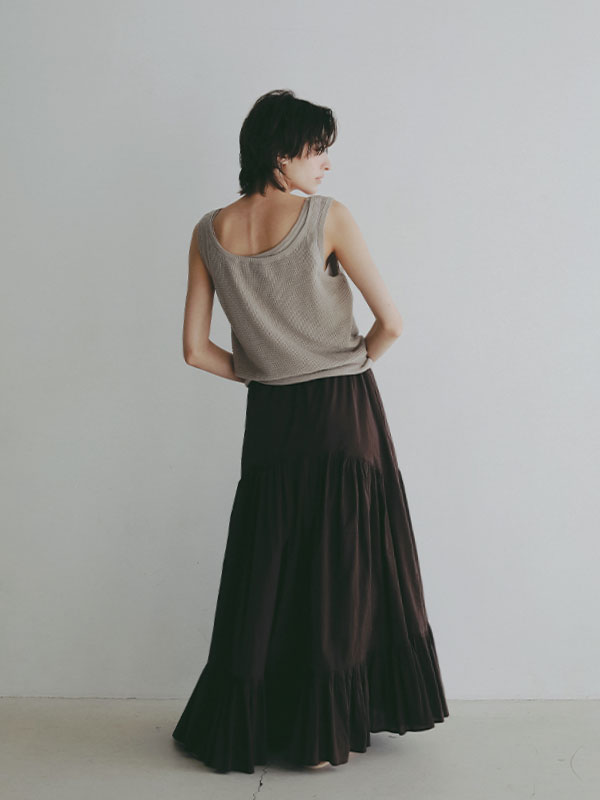 エアリーコットンガーメントダイボリュームスカート