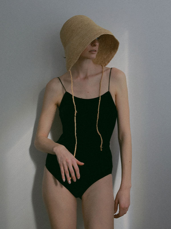 ラフィアボンネットハット