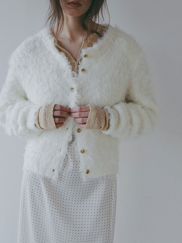 フェザーヤーンニットカーディガン