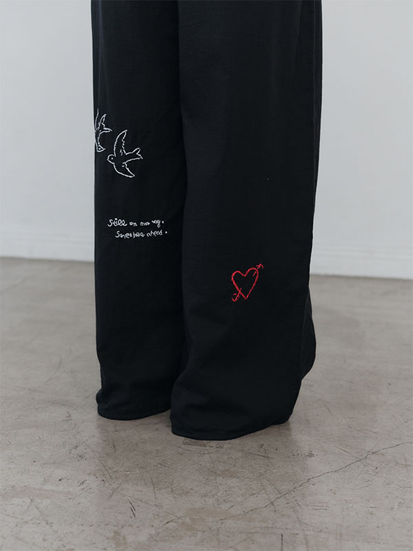ハンドエンブロイダリーダブルガーゼパンツ