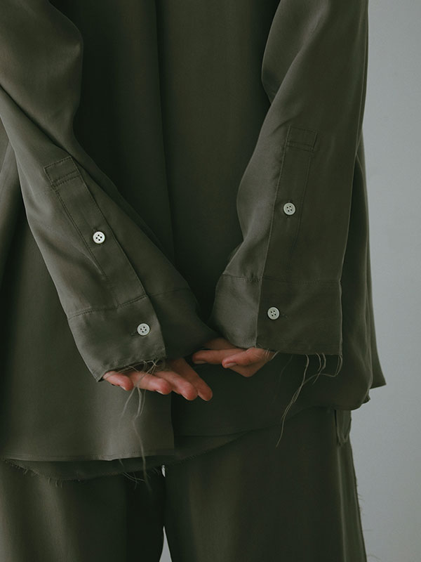 カフスカットオフキュプラシャツ