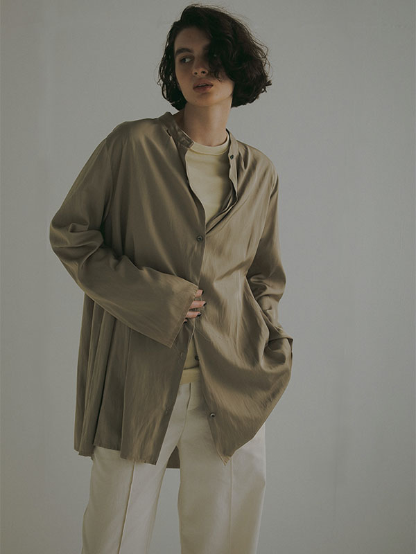 バンドカラーフレアシャツ(F BEIGE): トップス │ ETRE TOKYO official 