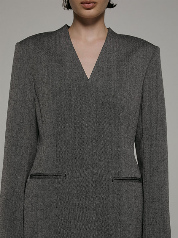 SANTEウエストシェイプノーカラージャケット