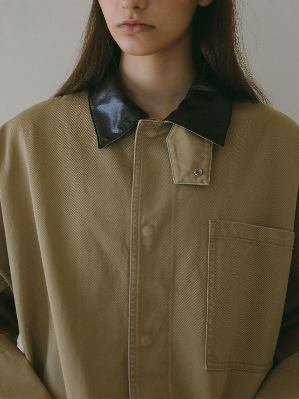 コンビネックワークディティールジャケット(S BEIGE): アウター コンビネックワークディティールジャケット(S BEIGE): アウター