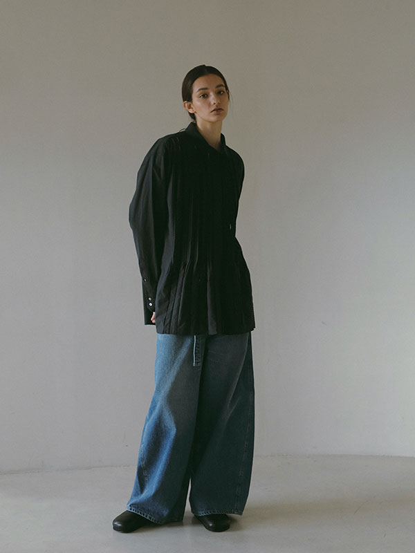 ハシゴレースソフトワッシャーシャツ