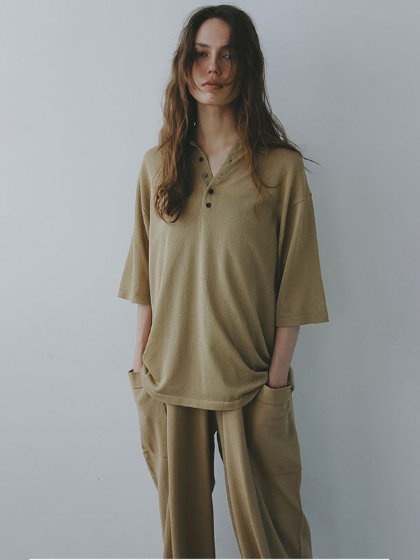 ハーフスリーブニットポロ(F BEIGE): トップス │ ETRE TOKYO