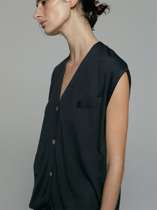 SANTEシルクVネックニットベスト