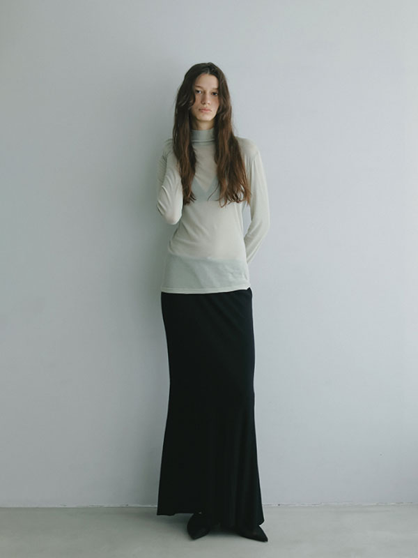 ランダムリブロングマーメイドスカート