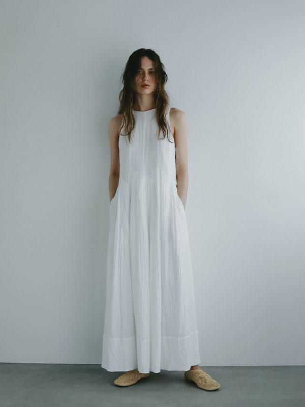 リネンサッカーロングワンピース(S WHITE): ワンピース │ ETRE