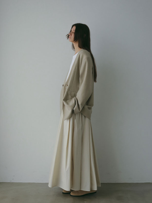 サイロスパンノーカラーダブルブレストジャケット