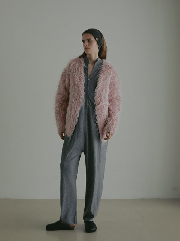 ダブルフェイスヘアリーニットカーディガン