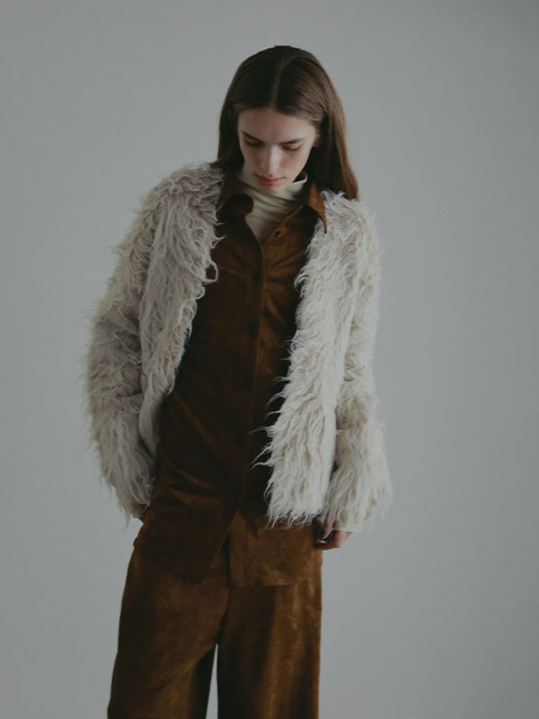 フェイクスウェードオーバーサイズシャツ