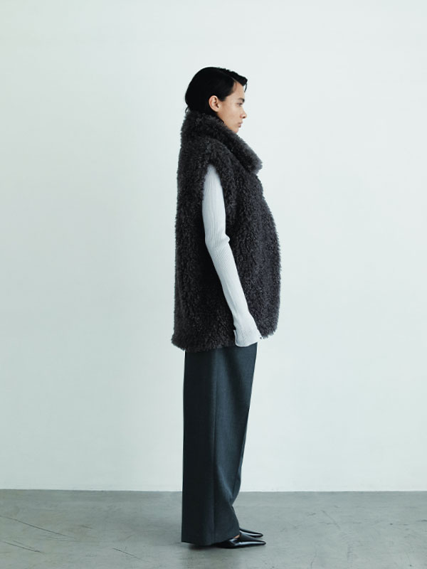 SANTEクリンプフェイクファーベスト