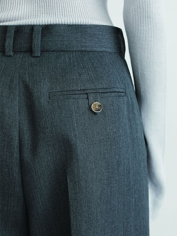 SANTEワンタックセンタークリースパンツ