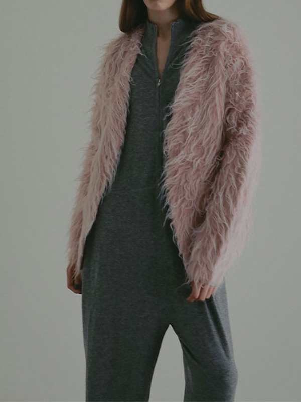 フロントファスナーニットオールインワン