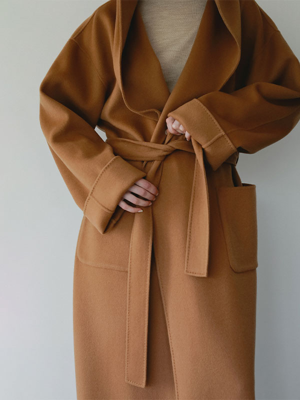 SANTEウールカシミヤフーディーリバーコート