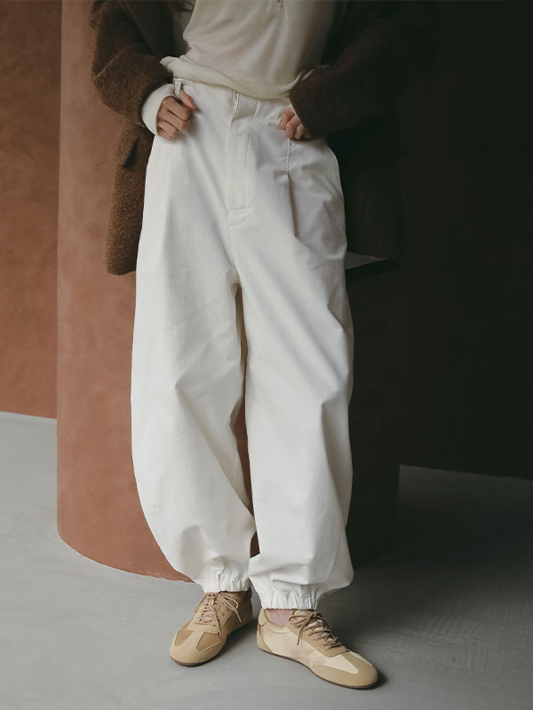 コーデュロイカーブジョガーパンツ