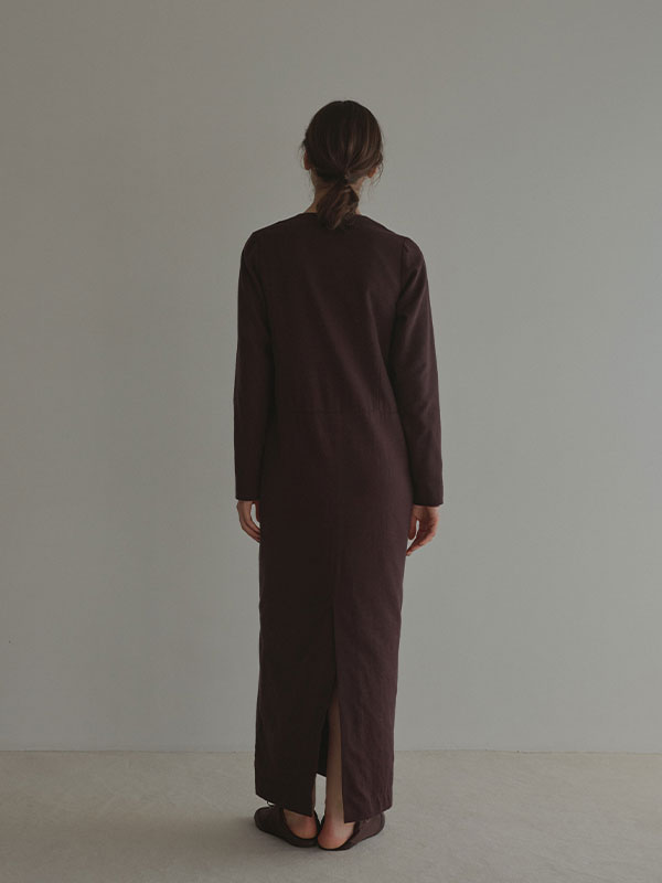 VネックIラインロングワンピース