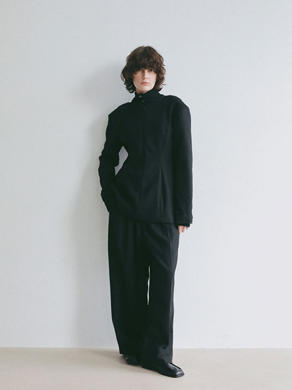 ダブルフェイスデザインウエストワイドパンツ