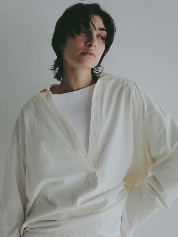 コットンシルクスキッパーシャツ