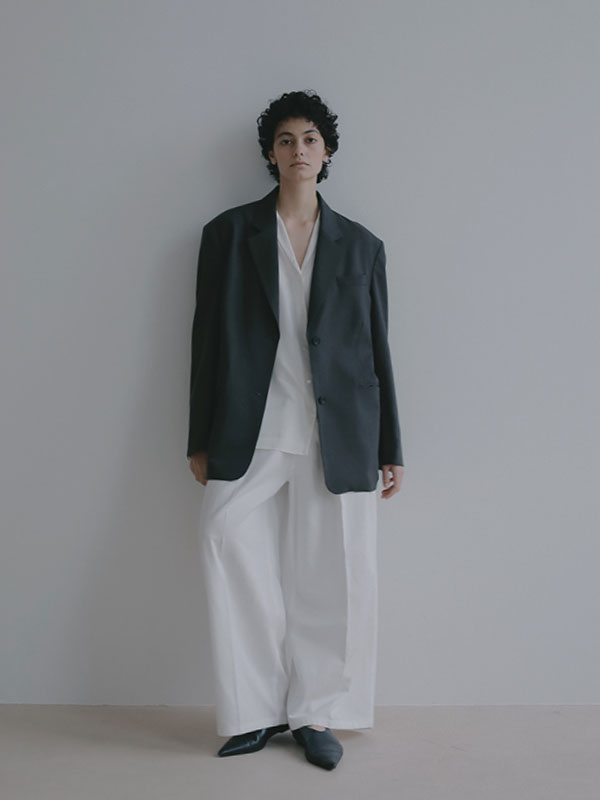 オープンネックキュプラシャツ