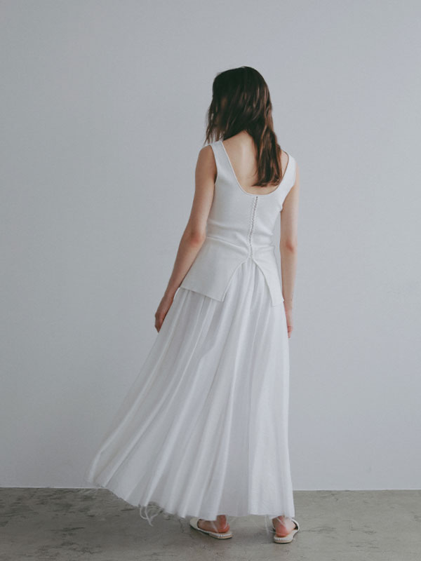 レースアップ2wayニットタンク