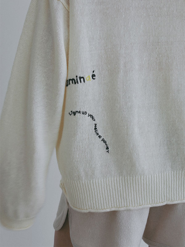 エンブロイダリーローゲージニットプルオーバー