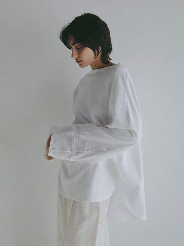 ボートネックカフスロンTee