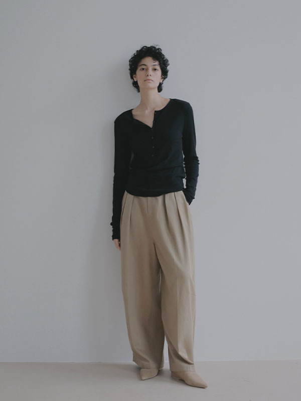 ヘンリーネックシアープルオーバー