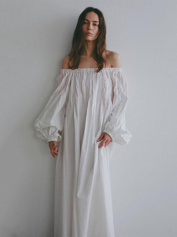 ハンドステッチボリュームワンピース