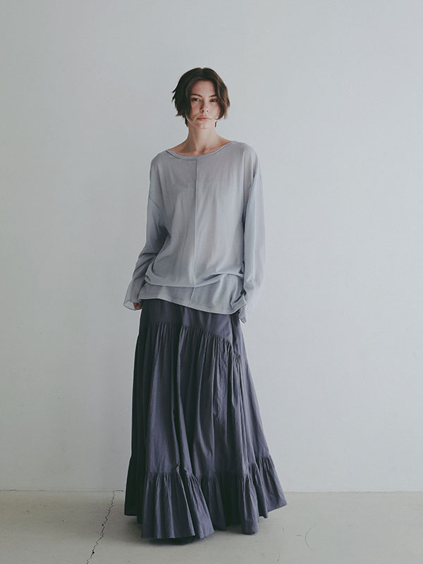 エアリーコットンガーメントダイボリュームスカート