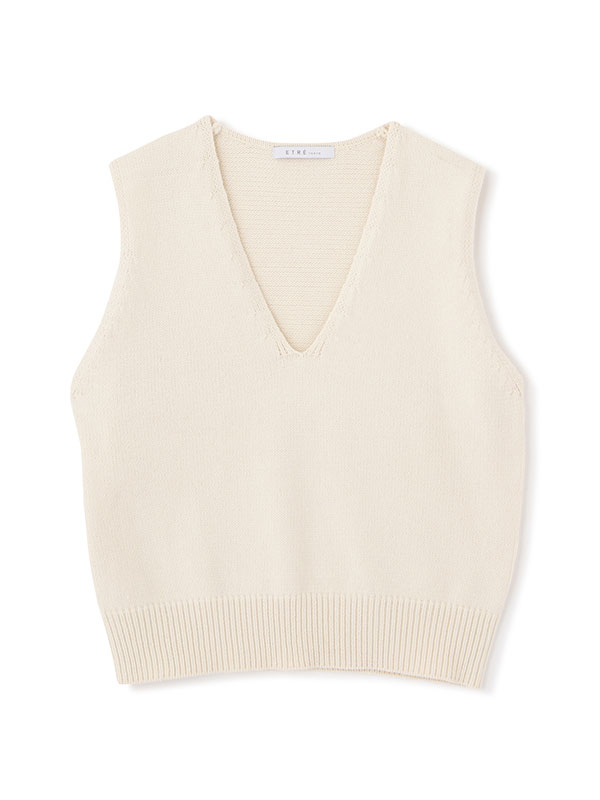 プランジングネックニットベスト(F WHITE): トップス │ ETRE TOKYO 