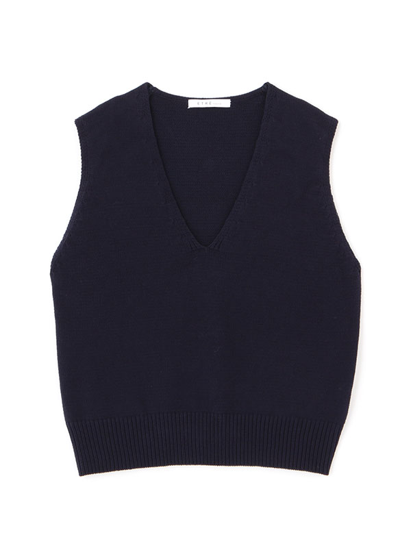 プランジングネックニットベスト(F WHITE): トップス │ ETRE TOKYO 