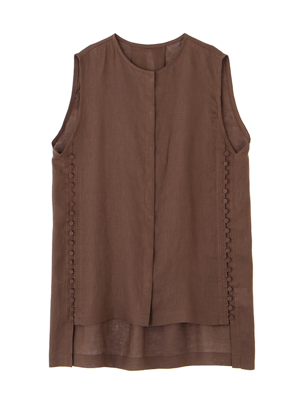 サイドボタンアップスリーブレストップス(F BEIGE): トップス