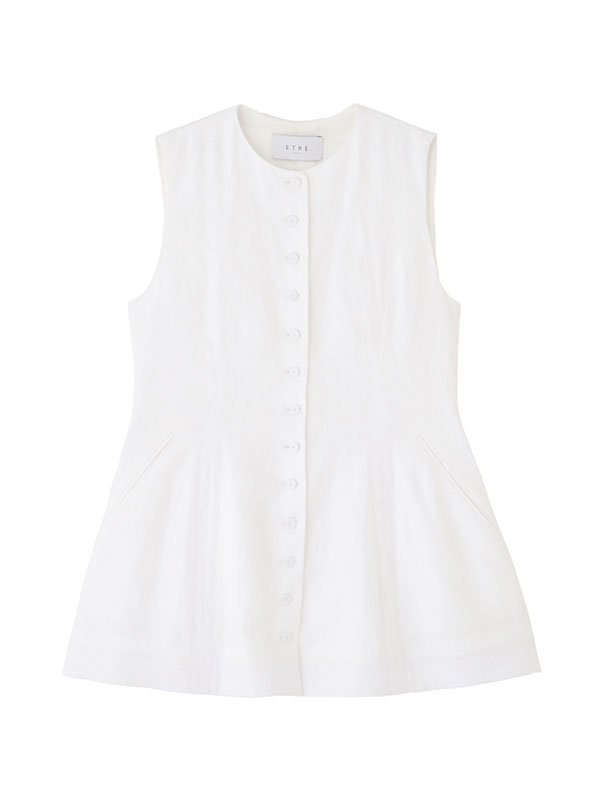 リネンカーブシルエットベスト(F WHITE): トップス │ ETRE