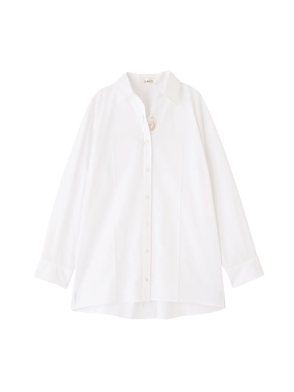 SANTEハイカウントセンタークリースシャツ(F WHITE): トップス