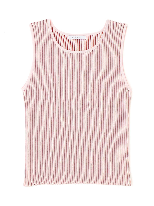 マルチストライプニットタンクトップ(F IVORY): トップス