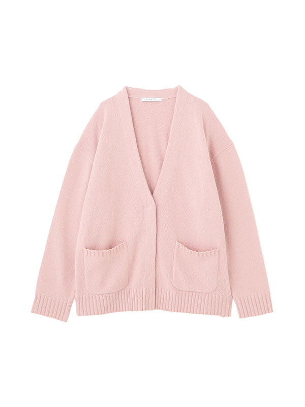 プレーンステッチVネックニットカーディガン(F BEIGE
