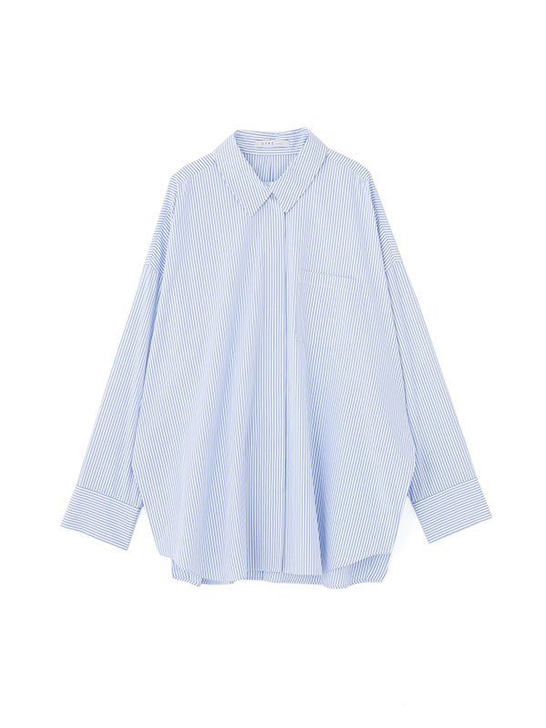 ETRE TOKYO サイドスリットストライプシャツ　NAVY 新品未使用タグ付 サイドスリットストライプシャツ(F NAVY): トップス │ ETRE