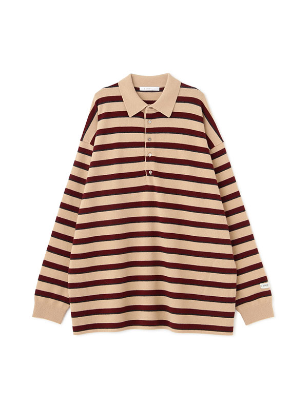 マルチボーダーニットポロ(F BEIGE): トップス │ ETRE TOKYO