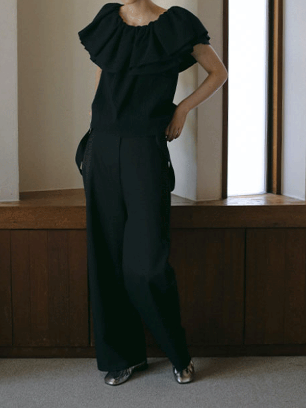 サスペンダーワイドパンツ(S GREY): ボトムス │ ETRE TOKYO
