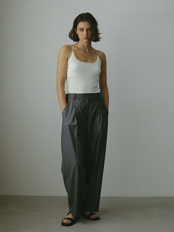 DEPENDRE アジャスタブルタックパンツ