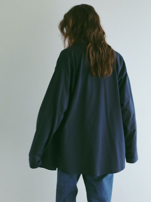 three dots パウダリーコットンジャケット(M OFF WHITE