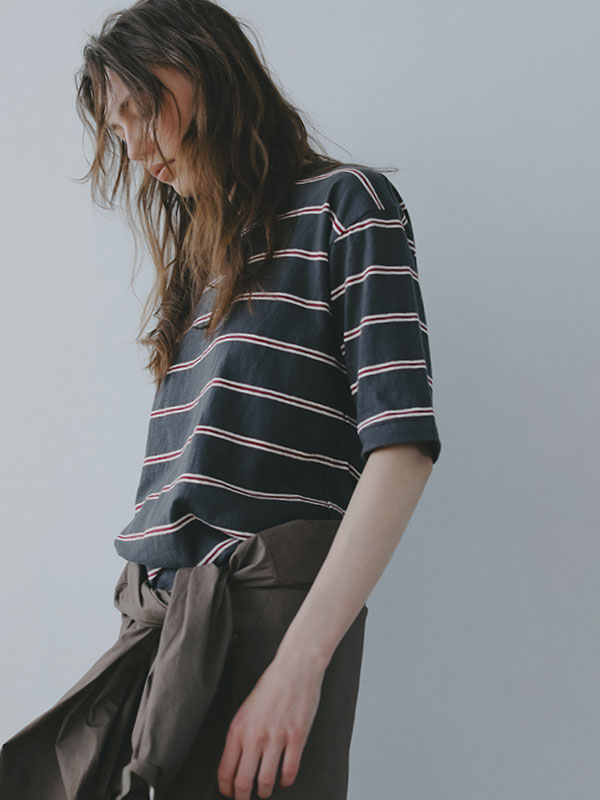 リサイクルコットンボーダーTee(F IVORY): トップス │ ETRE