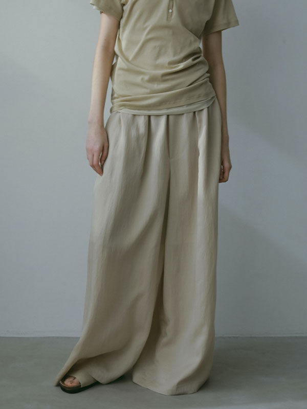 リラクシータックワイドパンツ(S BEIGE): ボトムス │ ETRE リラクシータックワイドパンツ(S BEIGE): ボトムス │ ETRE