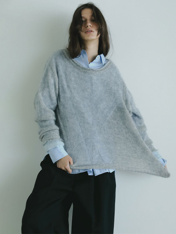 スーパーキッドモヘヤニットプルオーバー(F WHITE): トップス