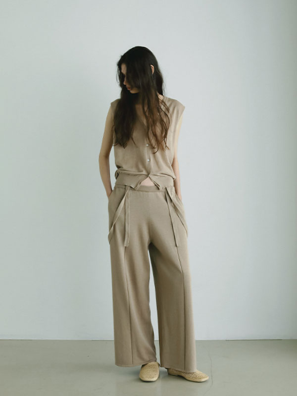 コットンリネンニットサスパンツ(S BEIGE): ボトムス │ ETRE