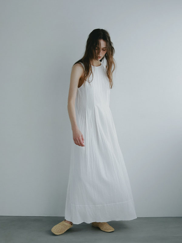 リネンサッカーロングワンピース(S WHITE): ワンピース │ ETRE